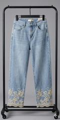 Jeans/weißblumen