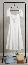 Midikleid Lochstickerei