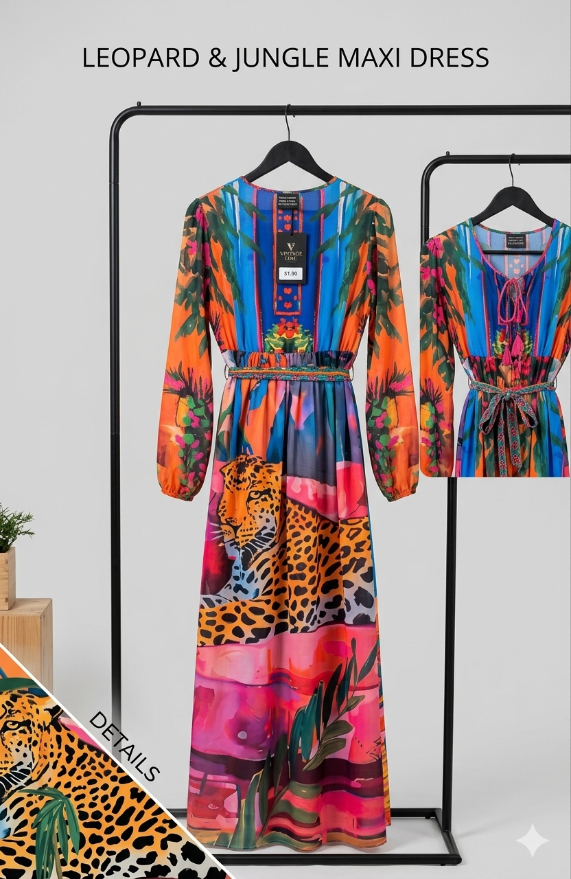 Leopard Jungle Maxi Kleid