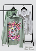 Handbemalte Peace Jeansjacke