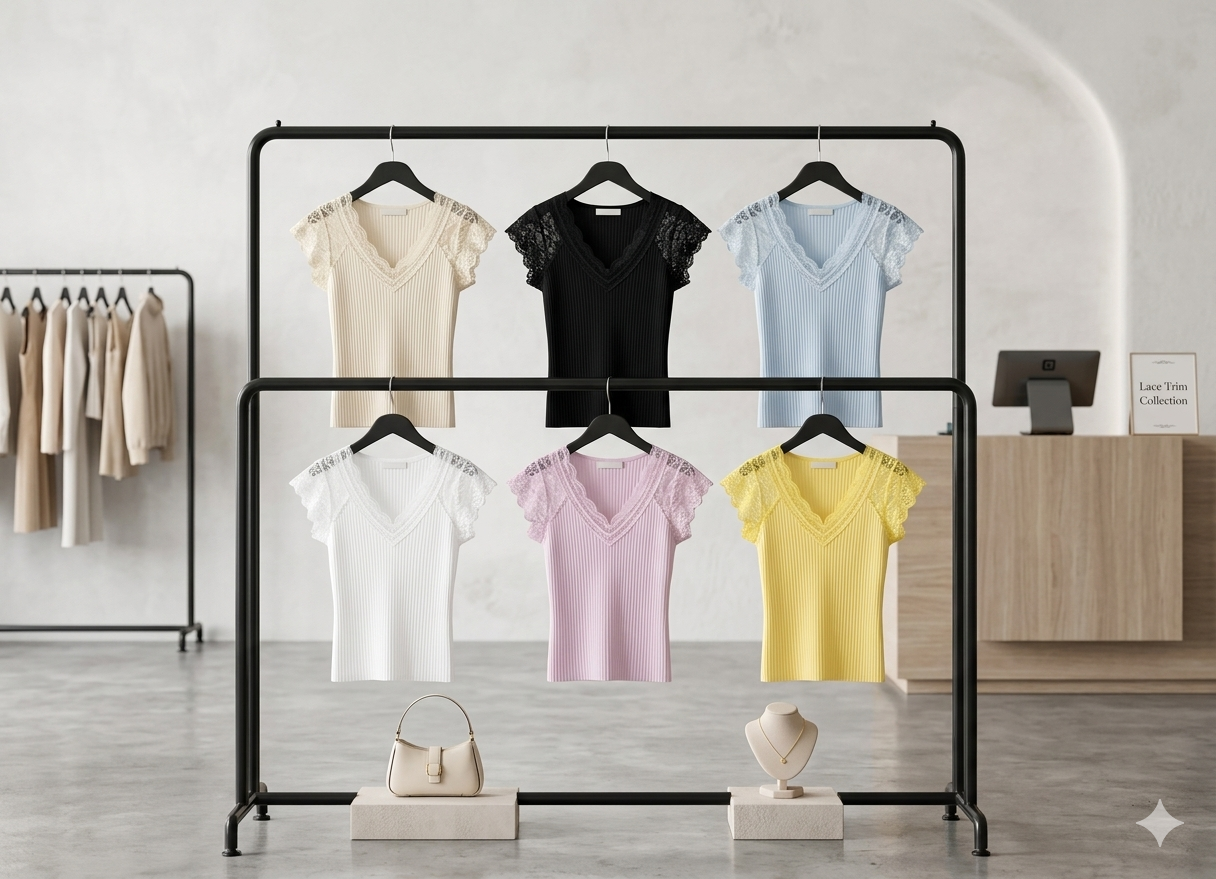 Spitzenschulter Top