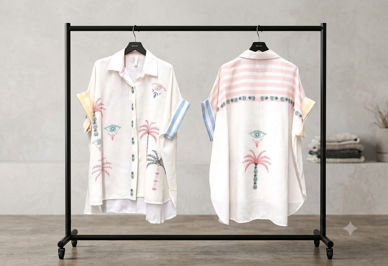 Bluse Auge/Palme