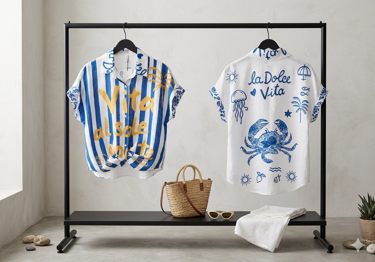 Bluse La dolce Vita crab