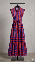 BlauRot Gestreiftes Kleid