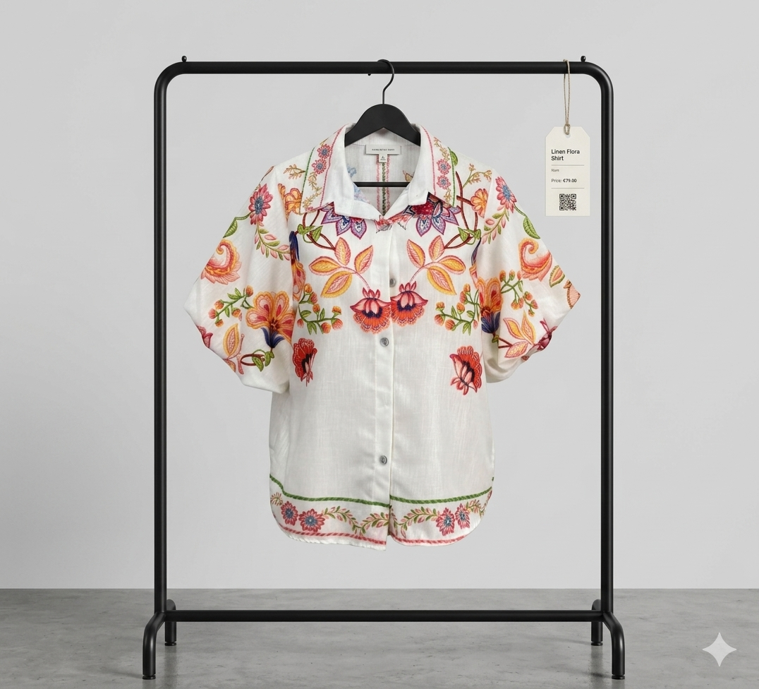 Blumenstickerei Bluse