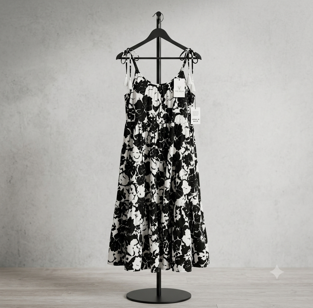 Kleid schwarz/weiß/gold