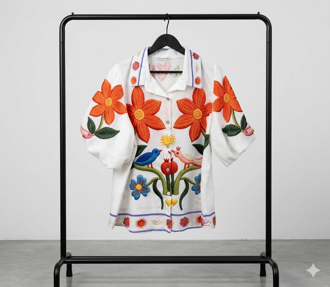 Große Blumen Bluse