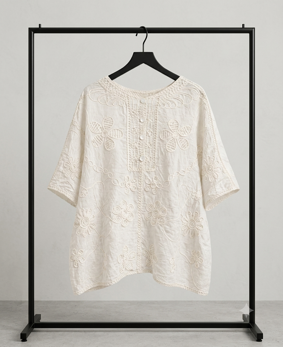 Bestickte Oversizebluse