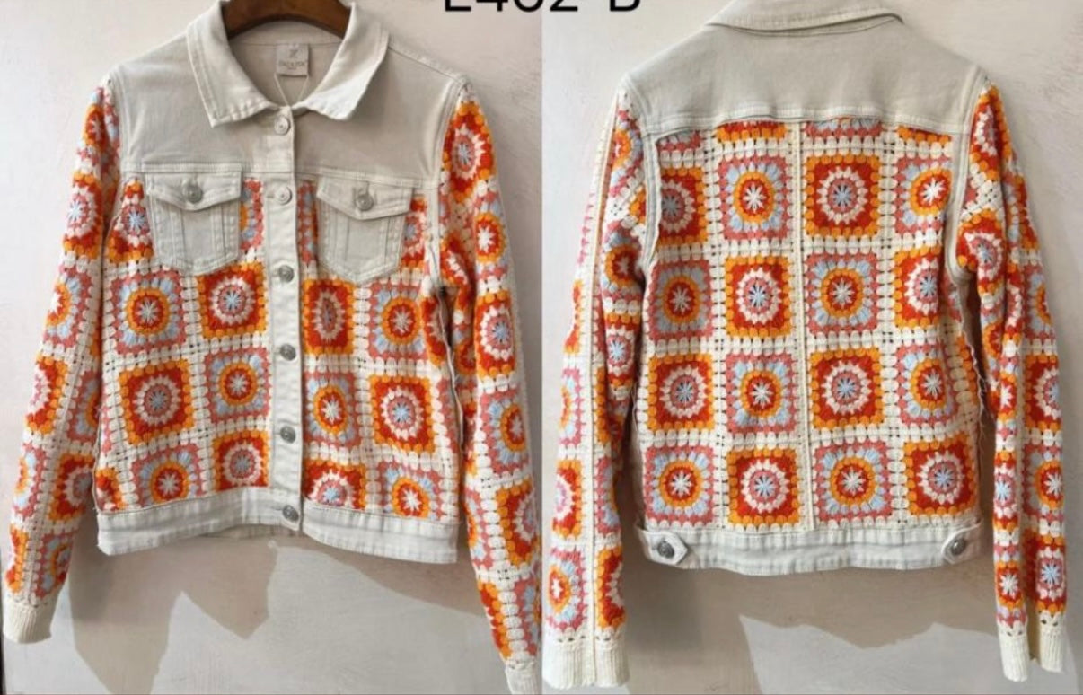 Jeansjacke/bestickt