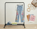 Jeans/blumen/bestickt
