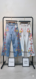 Jeans Blumenranke