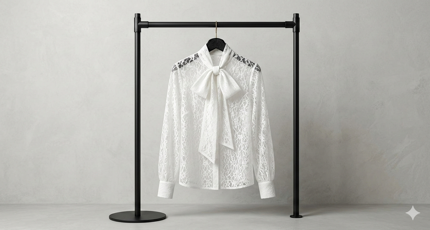 Bluse/Netz/Schleife