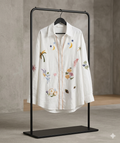 Bluse/bestickt/palme/blumen