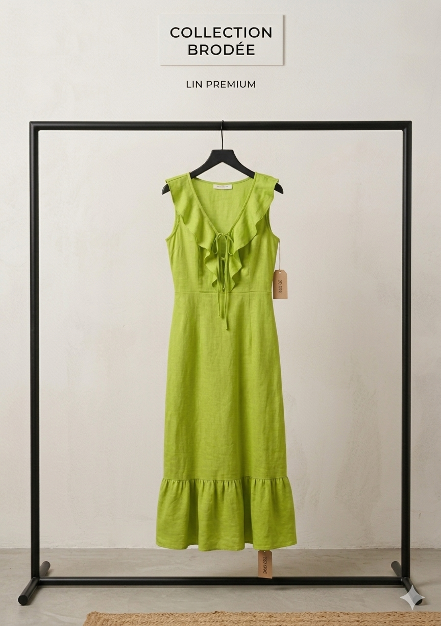 Leinenkleid Rüschen