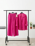 Fuchsia Leinenbluse