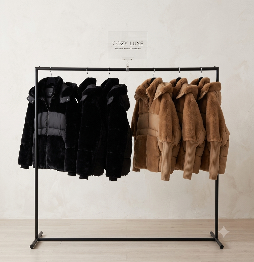 Daunenjacke mit Kunstfell